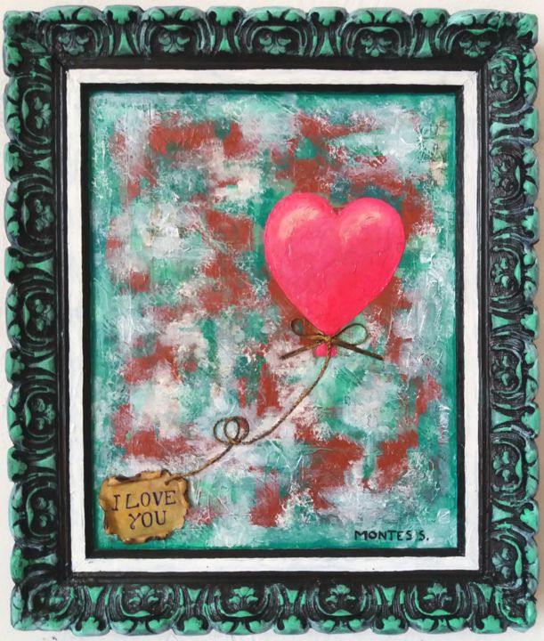 Painting titled "FLY LOVE" by Sebastian Montes, Original Artwork, Acrylic