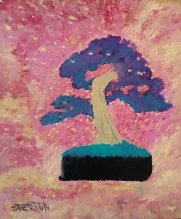 Painting titled "bonsai2.jpg" by Sebastian Ponchaut (sterton), Original Artwork, Oil