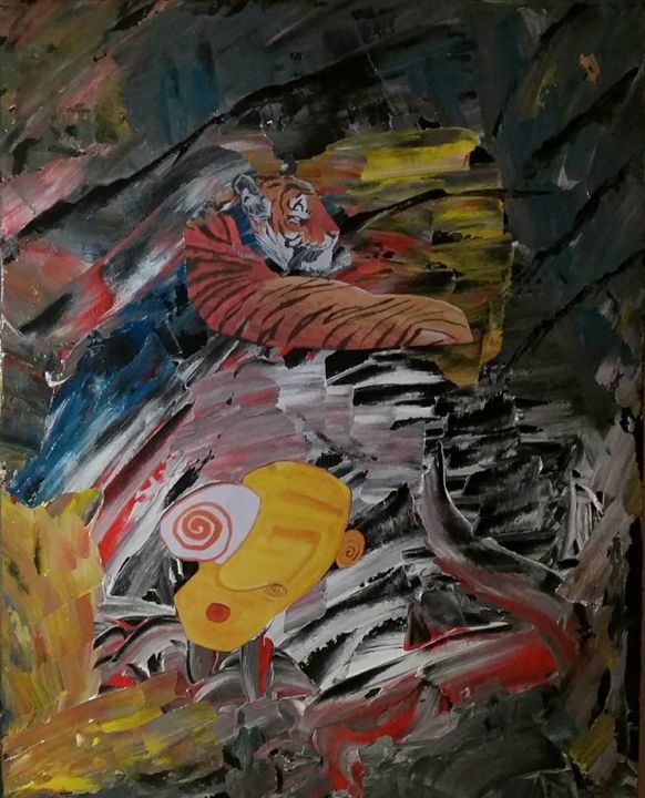 Картина под названием "tigersterton" - Sebastian Ponchaut (sterton), Подлинное произведение искусства, Акрил