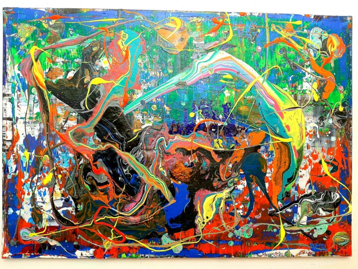 Ζωγραφική με τίτλο "Peinture abstraite…" από Sebastian Stankiewicz, Αυθεντικά έργα τέχνης, Ακρυλικό