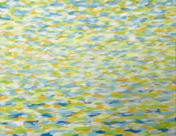 Картина под названием "Water reflection Gr…" - Sebastian Olivier Burckhardt, Подлинное произведение искусства, Акрил