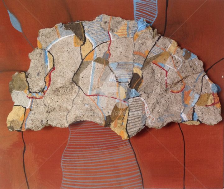 "Fühlende Landkarte" başlıklı Tablo Sebastian Olivier Burckhardt tarafından, Orijinal sanat, Akrilik