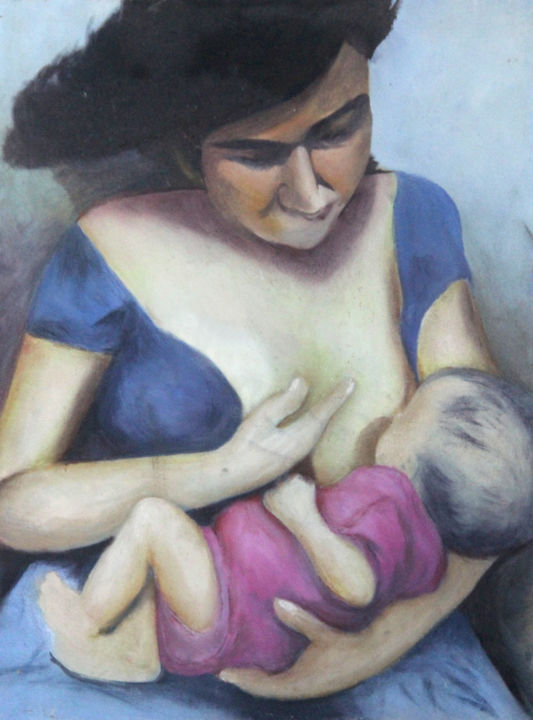 Peinture intitulée "Malu bebé" par Sebastian Fernandes, Œuvre d'art originale, Huile