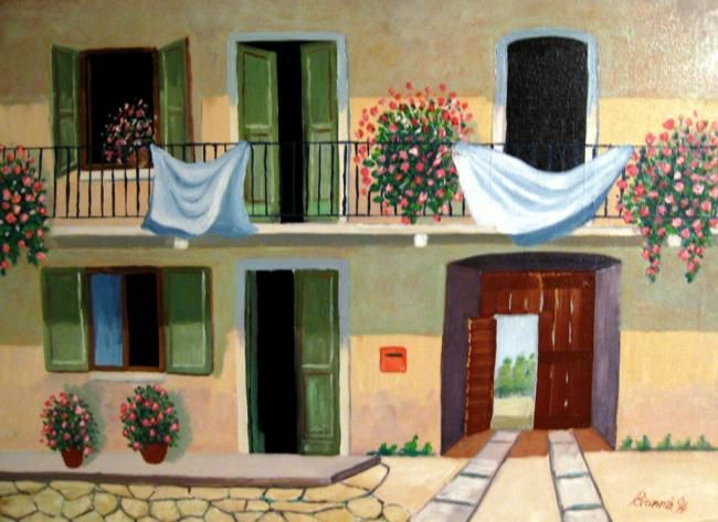 Painting titled "corte del sud" by Artista Per Caso, Original Artwork
