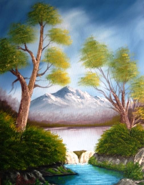 Painting titled "vista sul biviere d…" by Artista Per Caso, Original Artwork