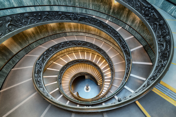 Photography titled "Escalier de Bramant…" by Sébastien Blanc, Original Artwork, Digital Photography Mounted on Aluminium