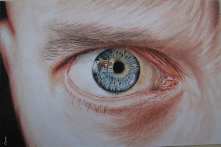 Drawing titled "oeil.jpg" by Sébastien Cheval, Original Art, Pencil