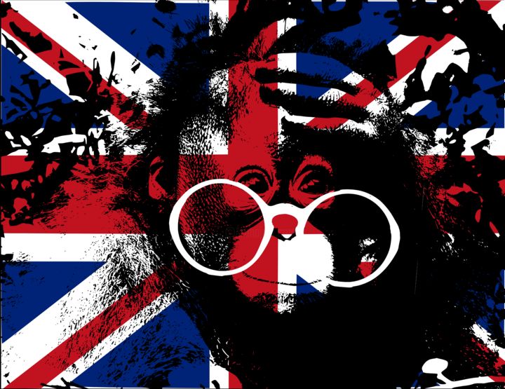 Digitale Kunst mit dem Titel "Brexit" von Mose, Original-Kunstwerk, Fotomontage