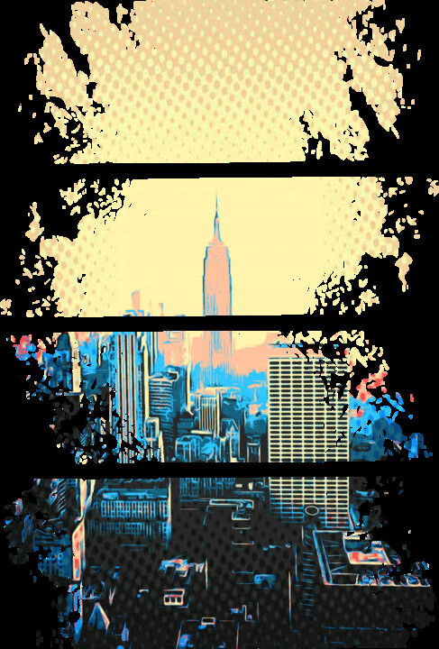 Цифровое искусство под названием "New York pop" - Mose, Подлинное произведение искусства, Цифровой коллаж