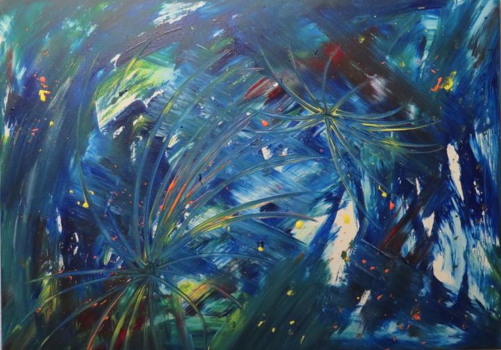 Painting titled "Célébration" by Art'Tino, Original Art, Acrylic Mounted on Stretcher frame