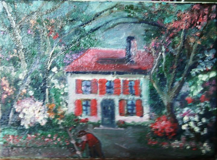 Painting titled "maison de maître" by Sébastien Frau, Original Artwork