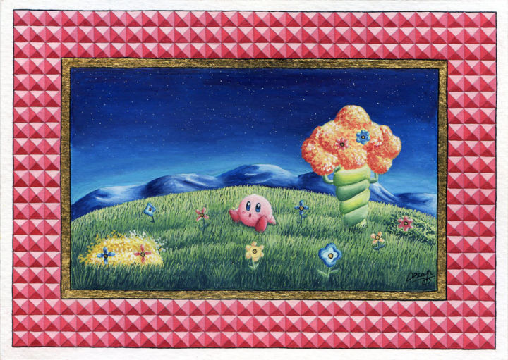 "Nintendo Fan art: K…" başlıklı Tablo Sébastien Maillard tarafından, Orijinal sanat, Zamklı boya