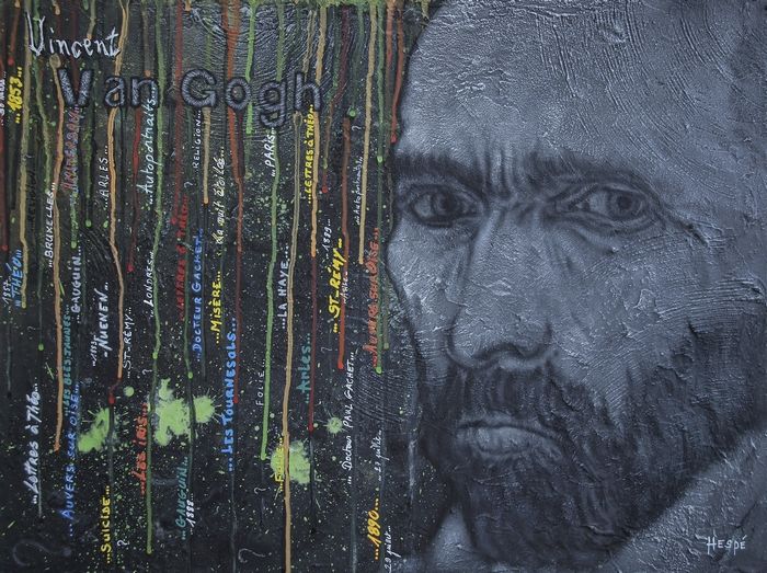 Peinture intitulée "Vincent van Gogh" par Hespé, Œuvre d'art originale, Acrylique