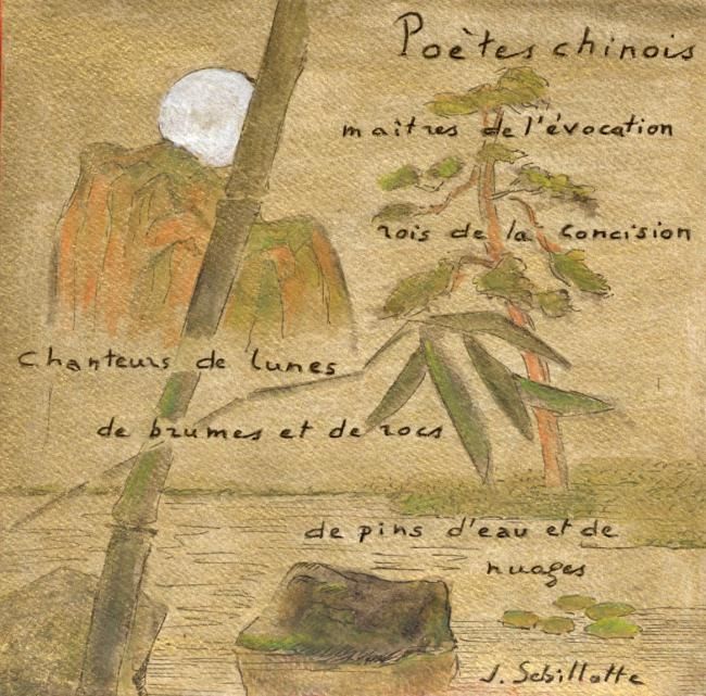 Painting titled "Poètrs chinois" by Jean Sebillotte, Original Artwork