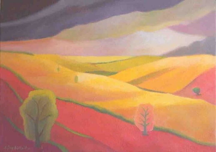 Malerei mit dem Titel "couleurs d'un songe…" von Jean Sebillotte, Original-Kunstwerk, Öl