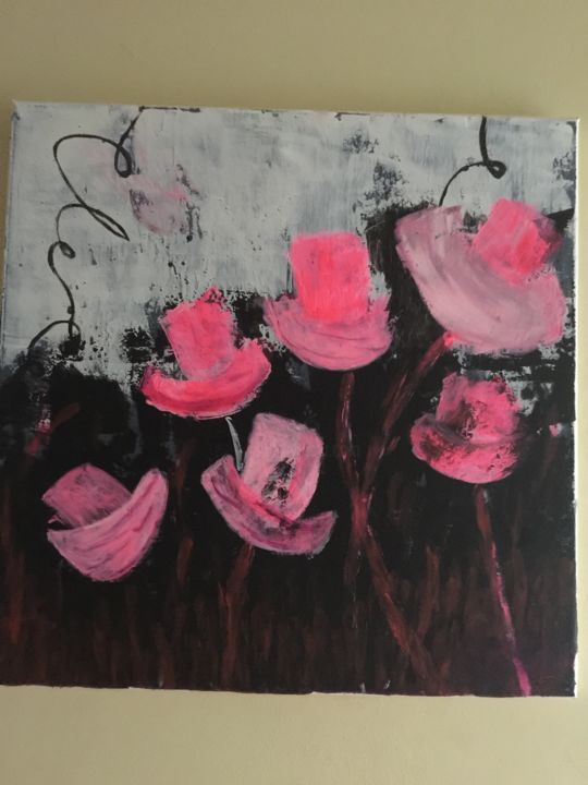 Картина под названием "Fleurs" - Mr Briatte, Подлинное произведение искусства, Акрил
