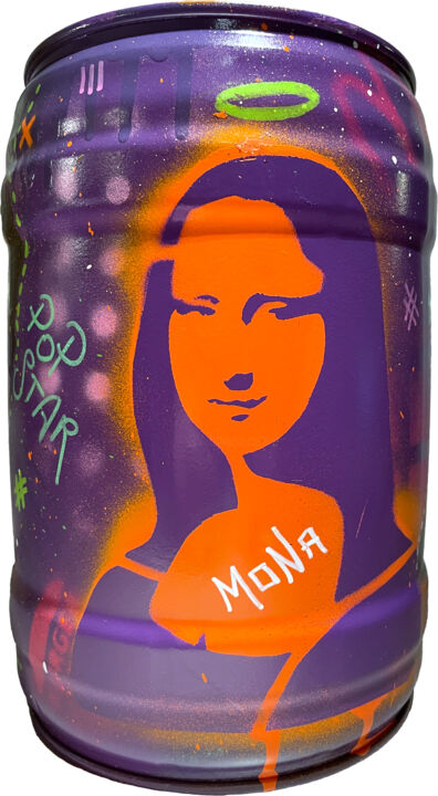 Painting titled "MONALISA KEG" by Secam, Original Artwork, Stencil