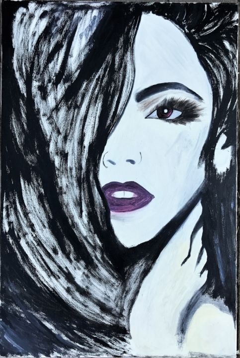 Peinture intitulée "Charming girl" par Secret Of Face, Œuvre d'art originale, Huile