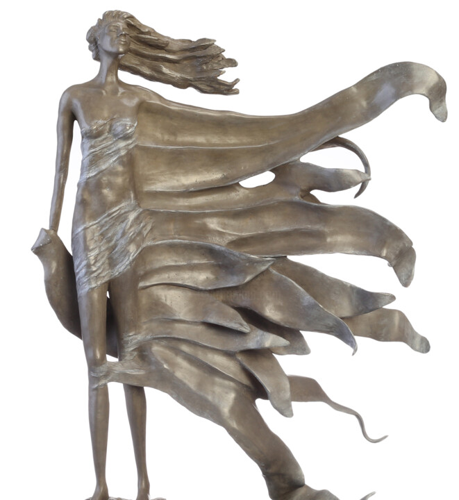 Скульптура под названием "Flow" - Seda Eyuboglu, Подлинное произведение искусства, Бронза
