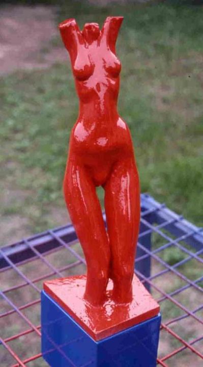 Sculpture titled "En rouge" by Jivko Sedlarski, Original Artwork, Plastic