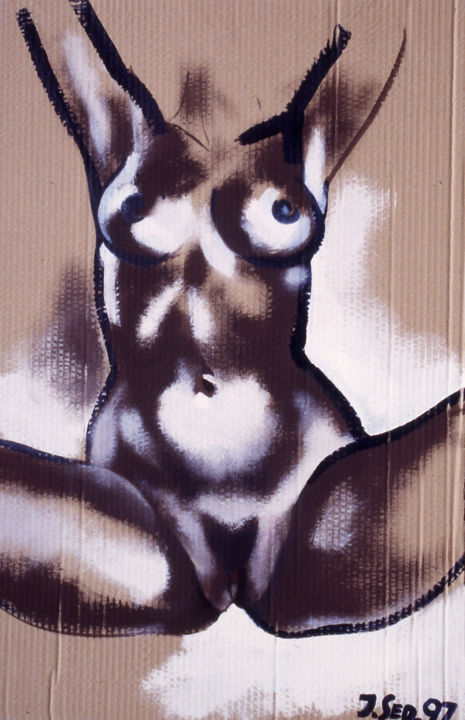 Painting titled "Nude XV" by Jivko Sedlarski, Original Artwork, Acrylic