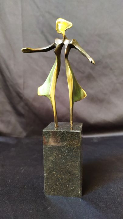 Sculpture titled "Défilé-II" by Jivko Sedlarski, Original Artwork, Bronze