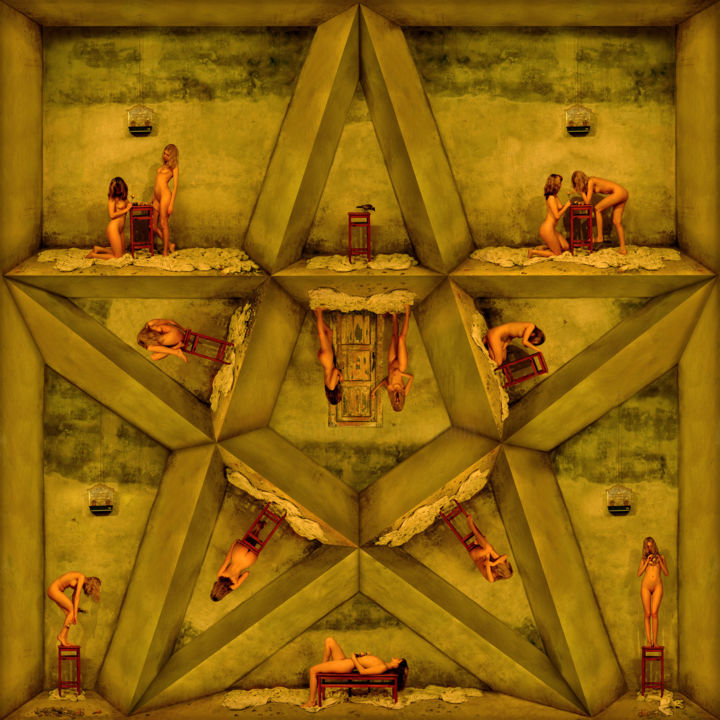 Arts numériques intitulée "The Cage-Star" par Nikolai Sednin (Nicolas Sednin), Œuvre d'art originale, Peinture numérique