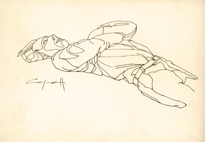 Zeichnungen mit dem Titel "Sleeping" von Nikolai Sednin (Nicolas Sednin), Original-Kunstwerk, Tinte