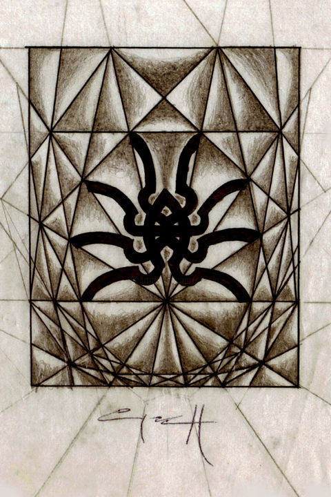Drawing titled "Spider" by Nikolai Sednin (Nicolas Sednin), Original Artwork, Ink