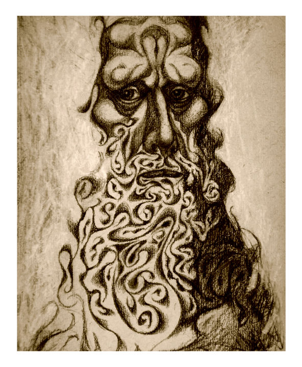Drawing titled "The Prophet" by Nikolai Sednin (Nicolas Sednin), Original Artwork, Chalk