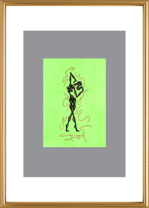 Drawing titled "Queen #7" by Nikolai Sednin (Nicolas Sednin), Original Artwork, Lacquer