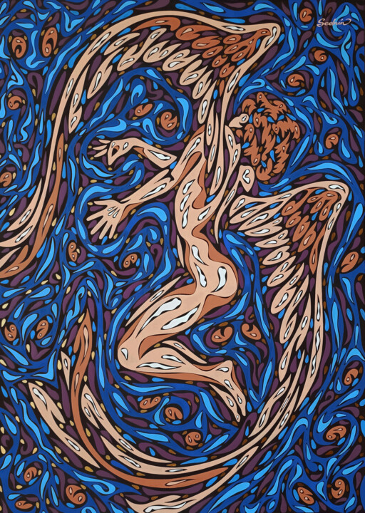 绘画 标题为“SLEEPING ANGEL. FRO…” 由Николай Седнин (Nicolas Sednin), 原创艺术品, 彩画 安装在木板上