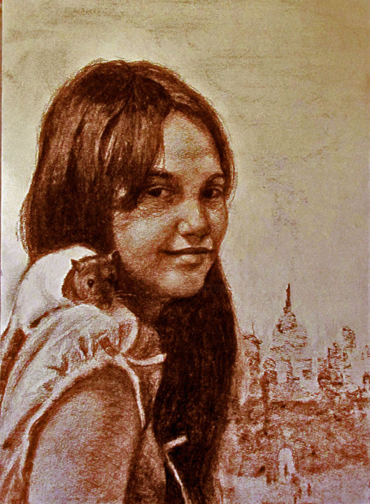 Drawing titled "У сказочного города." by Aleksandr Zhuravliov, Original Artwork, Other