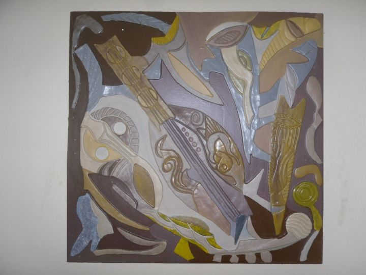 Peinture intitulée "abstraction musicale" par Sega, Œuvre d'art originale, Huile