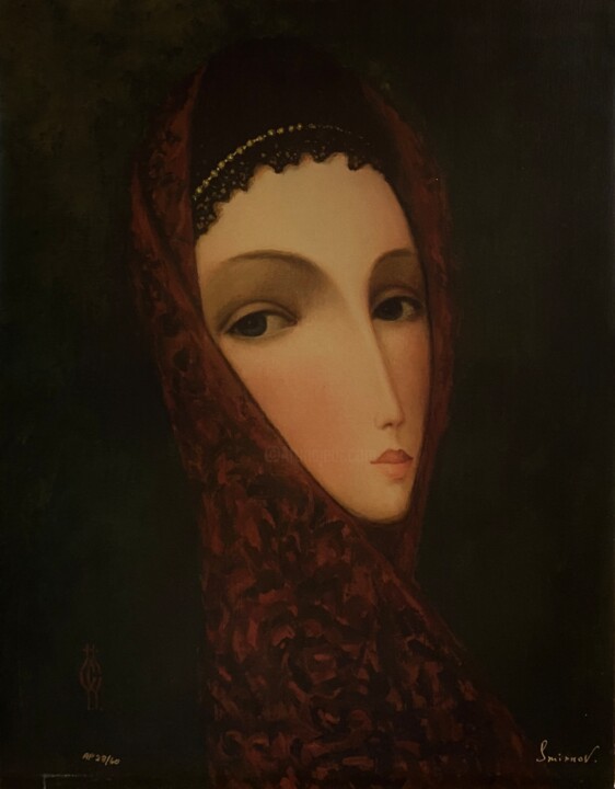 Peinture intitulée "Contessa" par Segueï Smirnov, Œuvre d'art originale, Sérigraphie Monté sur Châssis en bois