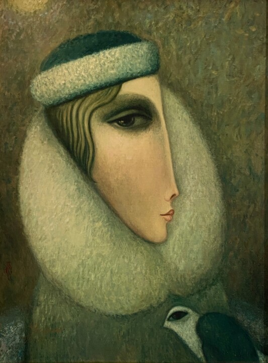 Painting titled "Alina" by Segueï Smirnov, Original Artwork, Screenprinting Mounted on Wood Stretcher frame