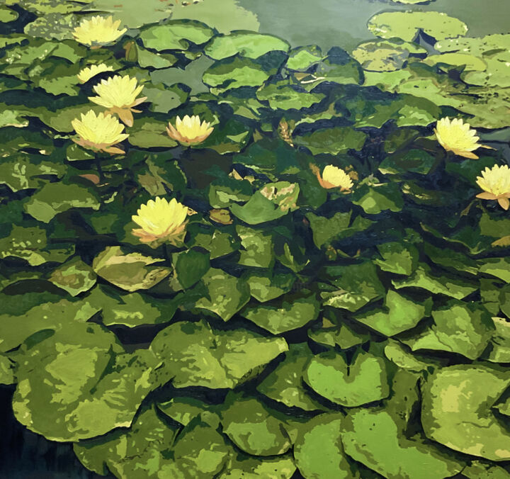 "lotus dream" başlıklı Resim Sehran Dilmaç tarafından, Orijinal sanat, Petrol Ahşap Sedye çerçevesi üzerine monte edilmiş