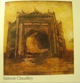 Painting titled "architecture" by Sehrish Bilal Farooq, Original Artwork, Oil