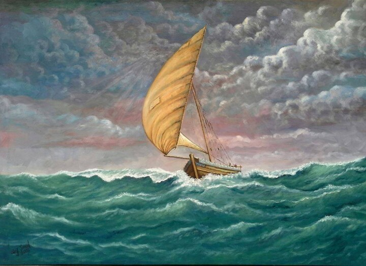 Malerei mit dem Titel "Storm" von Seif Soud, Original-Kunstwerk, Öl