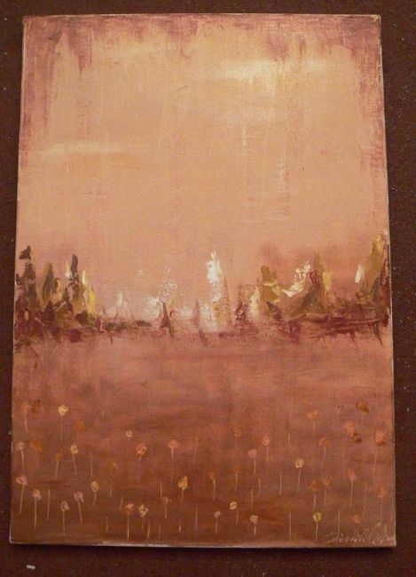 Peinture intitulée "Marée rose" par Isabelle Seillon, Œuvre d'art originale