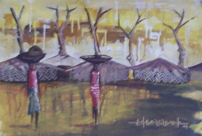 Painting titled "lather day rain" by Kodjo Selasi, Original Artwork