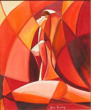 Painting titled "hymne au soleil" by Andre Pourtales, Original Artwork, Oil