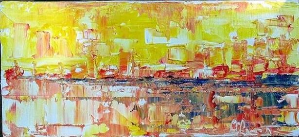 Painting titled "port" by Andre Pourtales, Original Artwork, Oil