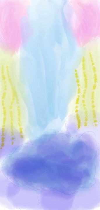 Цифровое искусство под названием "Прогулка по облакам" - Qiwi, Подлинное произведение искусства, Цифровая живопись