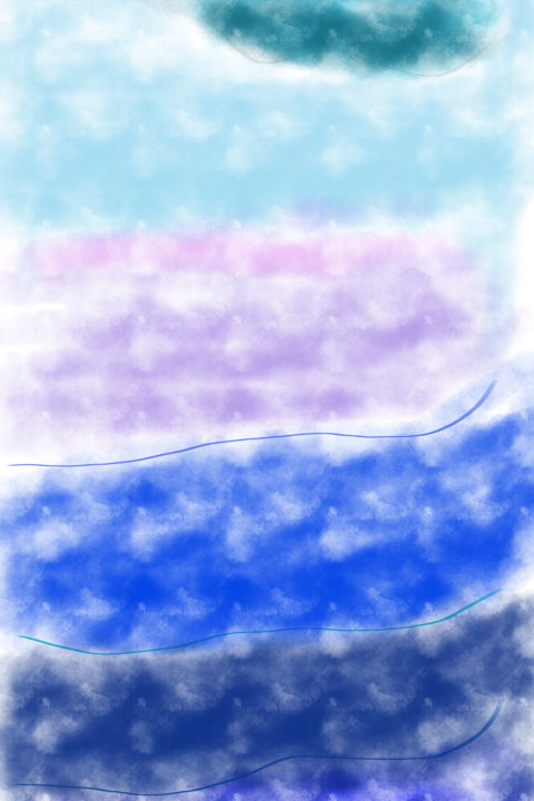 Цифровое искусство под названием "О чём шепчет море?" - Qiwi, Подлинное произведение искусства, Цифровая живопись