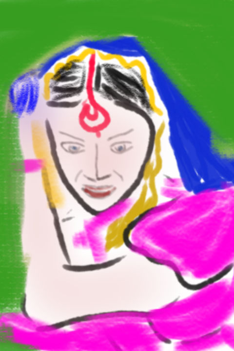 Цифровое искусство под названием "Индианка" - Qiwi, Подлинное произведение искусства, Цифровая живопись