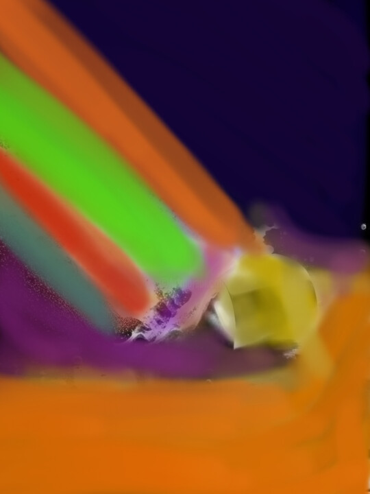 Цифровое искусство под названием "Краски на холсте" - Qiwi, Подлинное произведение искусства, Цифровая живопись