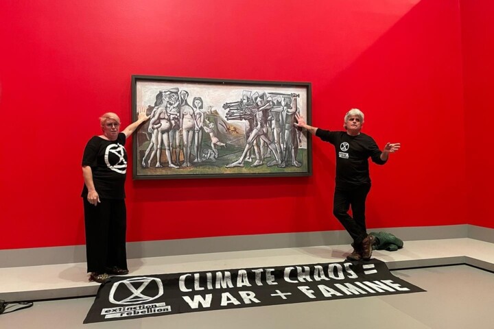 Picasso's turn to get bogged down by members of the Extinction Rebellion