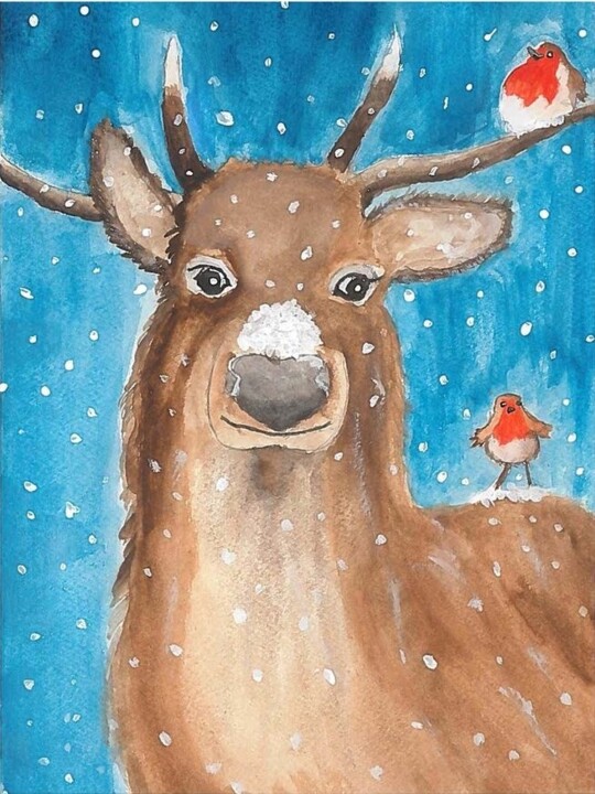 Prince George's reindeer painting hailed by the artist who made the original greeting card