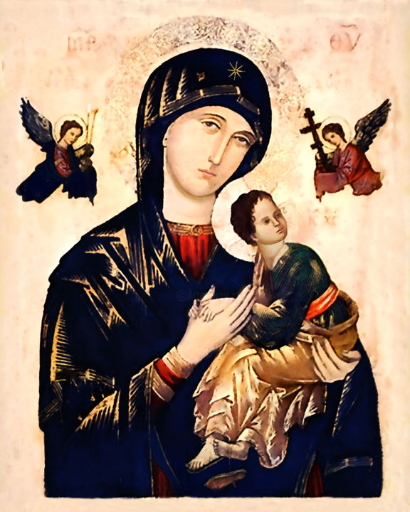 Arte digital titulada "Our Mother of Perpe…" por Albert Sellaman, Obra de arte original